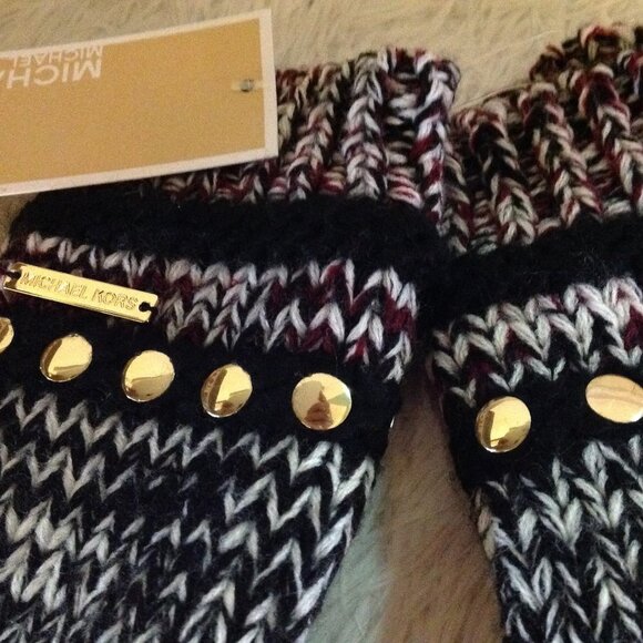 Michael Kors Gold Studded Mittens - Picture 4 of 7